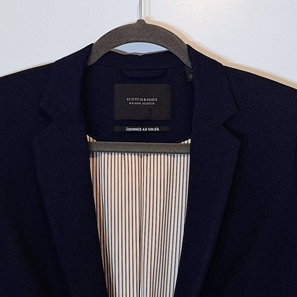 Scotch & Soda Maison Scotch Single Button Navy Blazer Lined XL Stretch Pockets - Picture 7 of 15